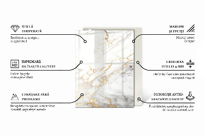 Tablero para mesa rectangular con impresión Diseño que imita el mármol