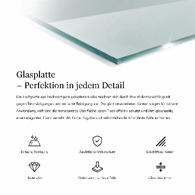 Tablero para mesa rectangular transparente