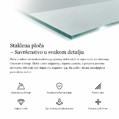 Tablero para mesa rectangular transparente