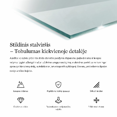 Tablero para mesa rectangular transparente