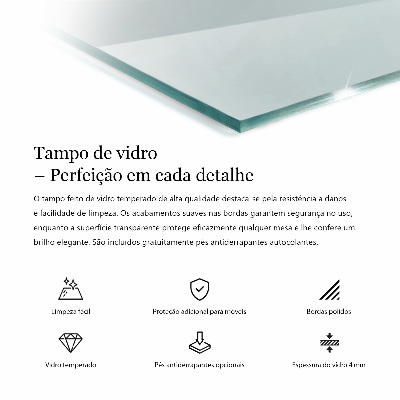 Tablero para mesa rectangular transparente