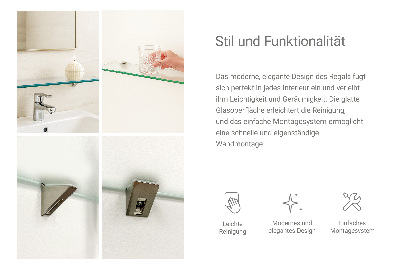 Estante de pared de vidrio Semitransparente