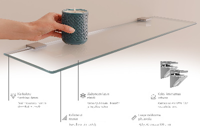 Estante de pared de vidrio Semitransparente