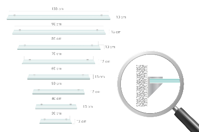 Estante de pared de vidrio Semitransparente