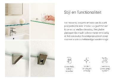 Estante de pared de vidrio Semitransparente