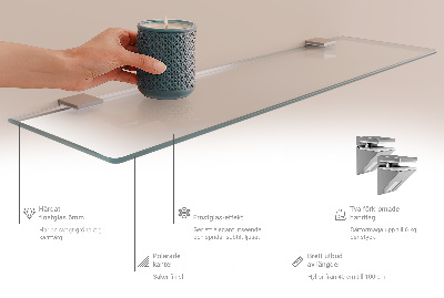 Estante de pared de vidrio Semitransparente