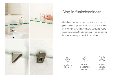 Estante de pared de vidrio Semitransparente