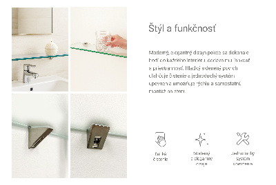 Estante de pared de vidrio Semitransparente