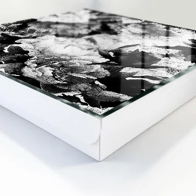 Caja de llaves Flores blancas y negras