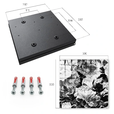 Caja de llaves Flores blancas y negras