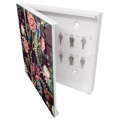 Armario llaves de pared Flores y pájaros