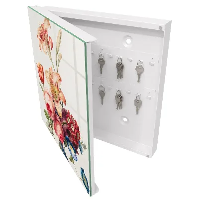 Caja de llaves Flores coloridas