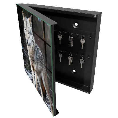 Caja de llaves Lobo en el bosque