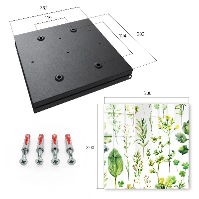 Armario llaves de pared Acuarela de plantas