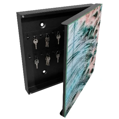 Armario llaves de pared Plumas en tonos pastel