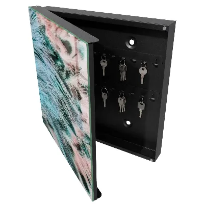 Armario llaves de pared Plumas en tonos pastel