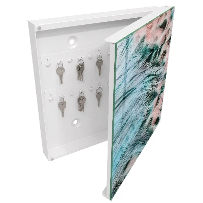Armario llaves de pared Plumas en tonos pastel