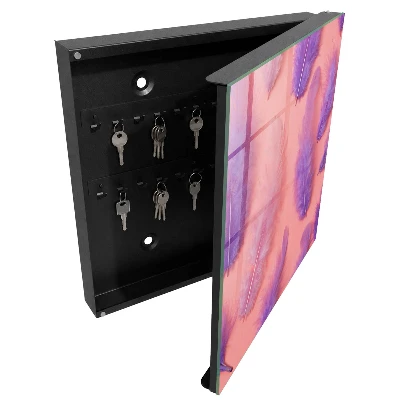 Caja de llaves Plumas moradas