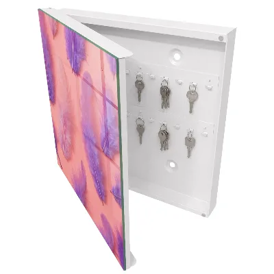 Caja de llaves Plumas moradas