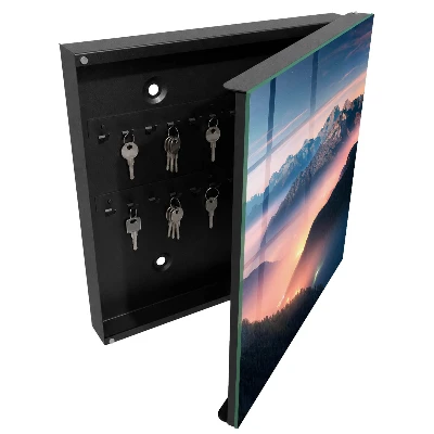Caja para llaves con diseño de panorama de montaña