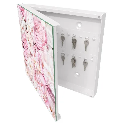 Armario llaves de pared Flores en tonos pastel