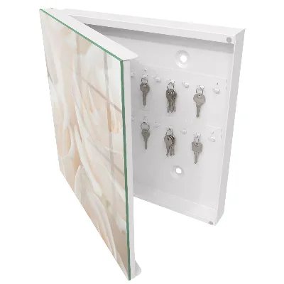 Armario llaves de pared Rosas color crema