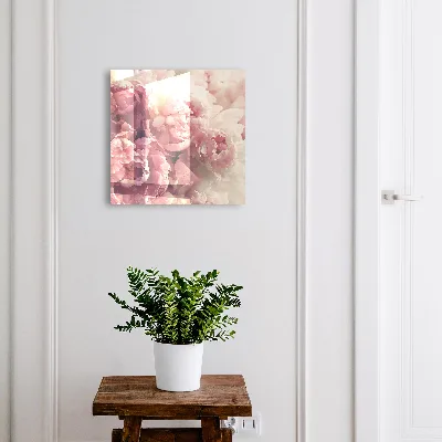 Armario llaves de pared Flores de peonía