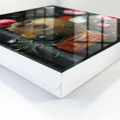 Caja de llaves Calavera y flores