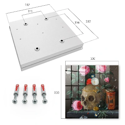 Caja de llaves Calavera y flores