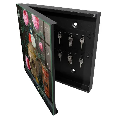 Caja de llaves Calavera y flores