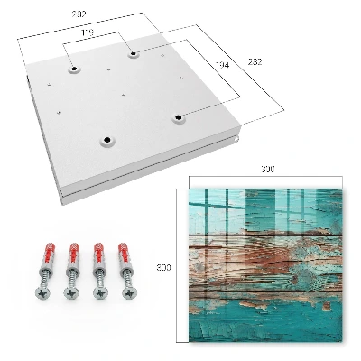 Armario llaves de pared Madera turquesa
