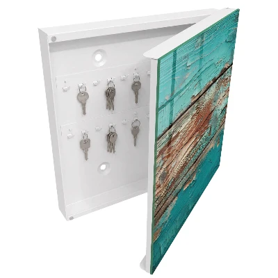 Armario llaves de pared Madera turquesa