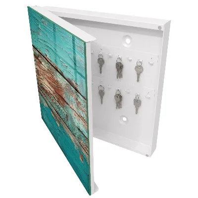 Armario llaves de pared Madera turquesa