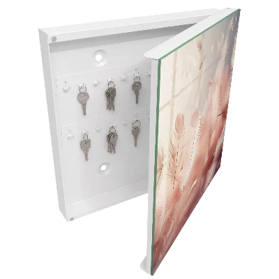 Armario llaves de pared Plumas en tonos pastel