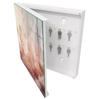 Armario llaves de pared Plumas en tonos pastel