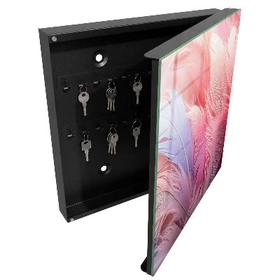 Caja de llaves Hermosas plumas rosas