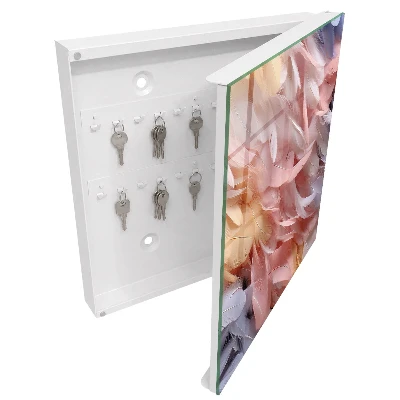 Caja de llaves Plumas en tonos pastel