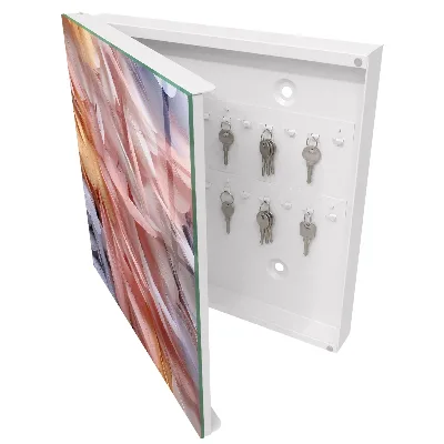 Caja de llaves Plumas en tonos pastel
