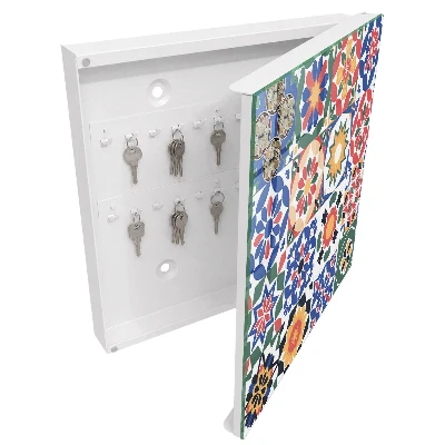 Armario llaves de pared Mosaico floral