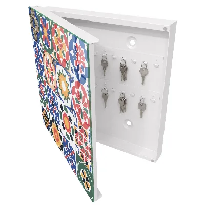 Armario llaves de pared Mosaico floral