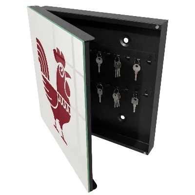 Caja de llaves Gallo al estilo folk