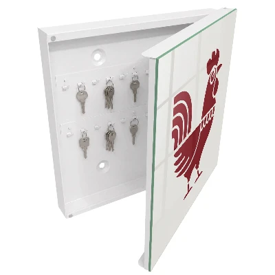 Caja de llaves Gallo al estilo folk