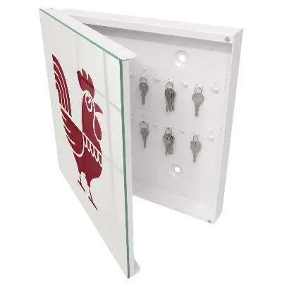 Caja de llaves Gallo al estilo folk