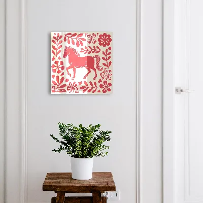 Armario llaves de pared Ilustración popular con motivo de caballo.