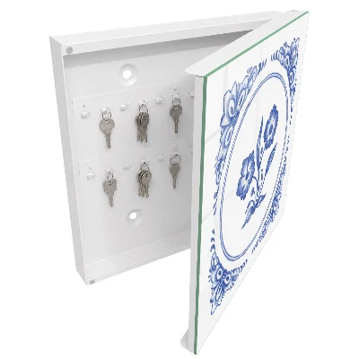 Armario llaves de pared Flores azules