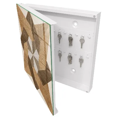 Armario llaves de pared Estrella de madera