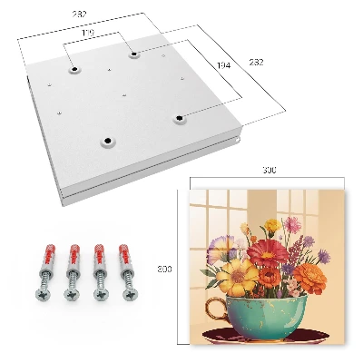 Armario llaves de pared Taza de flores
