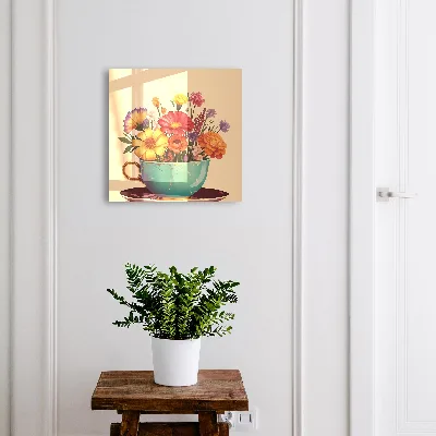 Armario llaves de pared Taza de flores
