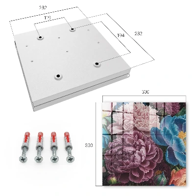 Caja de llaves Flores coloridas