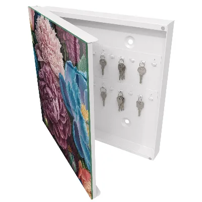 Caja de llaves Flores coloridas